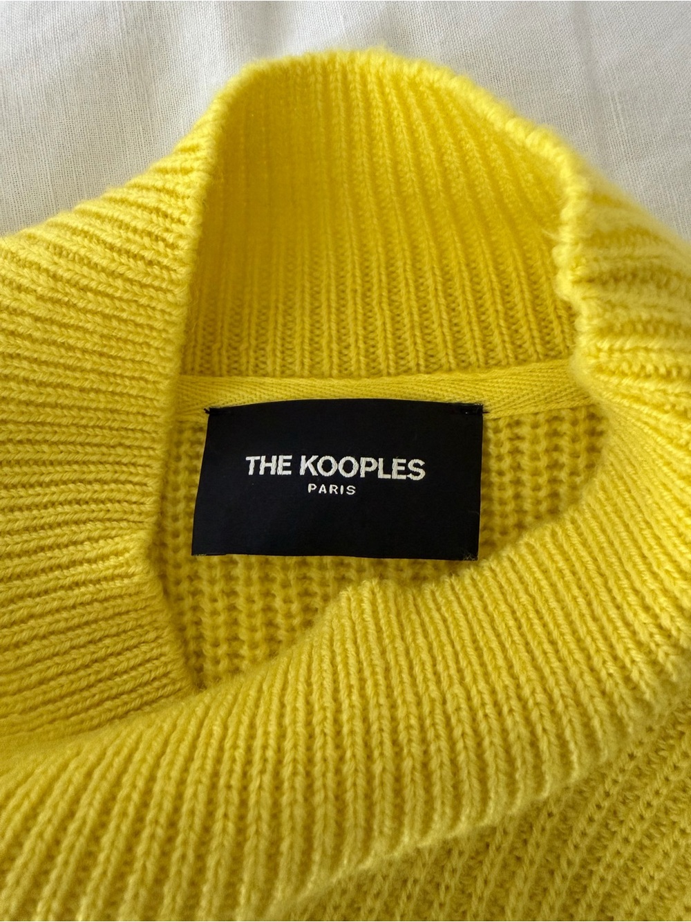The Kooples Bright Yellow Ribbed Turtleneck Sweater